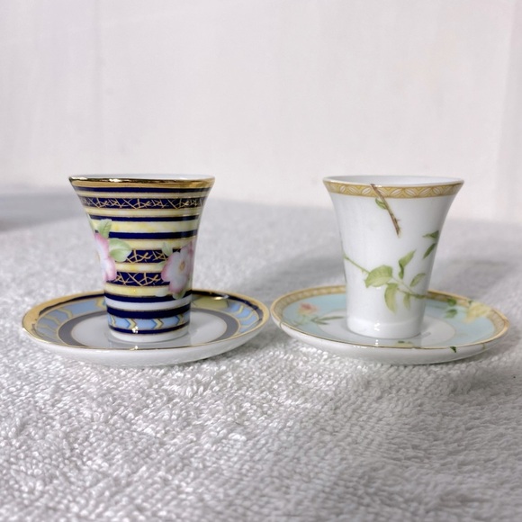 Vintage T. Limoges Casa Elite Miniature Porcelain Teacup & Saucer Sets x2 - Picture 7 of 12